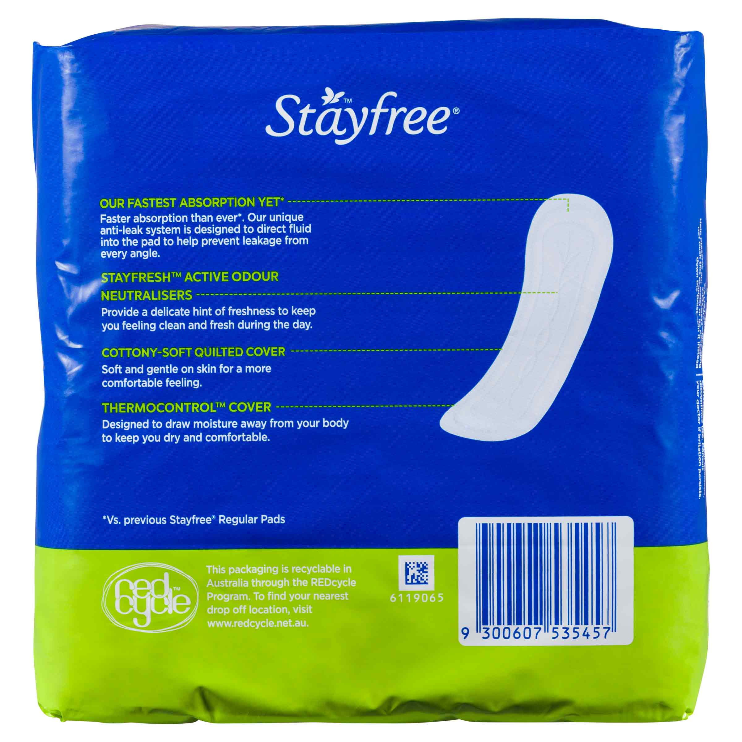 STAYFREE® Regular Pads With No Wings